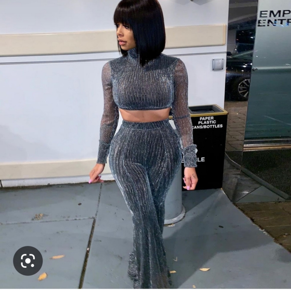 Silver lurex Alexandra and Tamara set